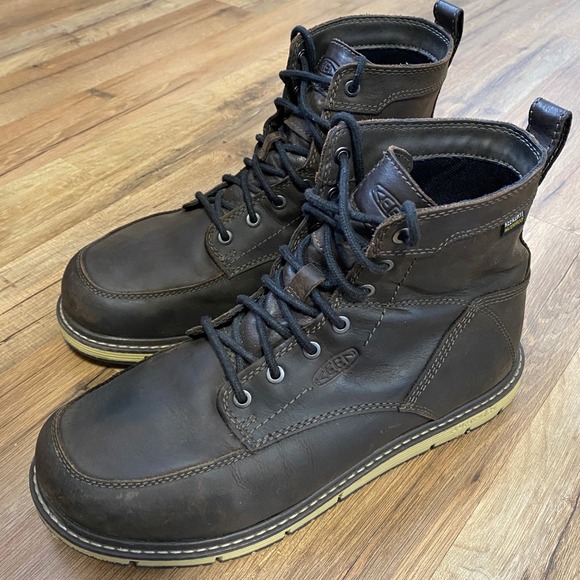 Keen Utility Other - Keen Utility San Jose 6‎ Waterproof Work Boots Mens Dark Brown Leather Size 10D